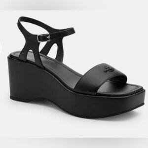 COACH Gale Wedge Sandal 
NWB
Color : black
They light weights